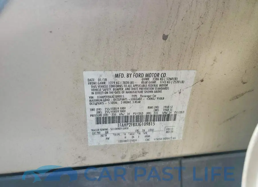 1FAHP2F8XJG109815# 12
