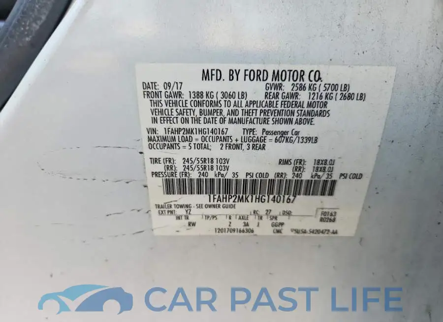 1FAHP2MK1HG140167# 13
