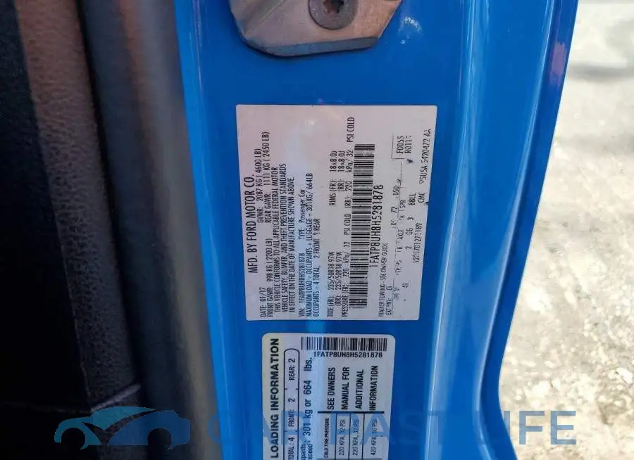 1FATP8UH8H5281878# 12
