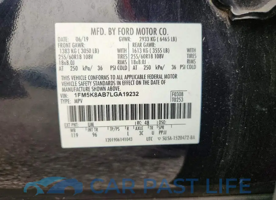 1FM5K8AB7LGA19232# 13