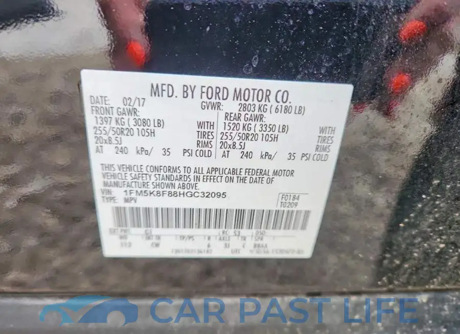 1FM5K8F88HGC32095# 13