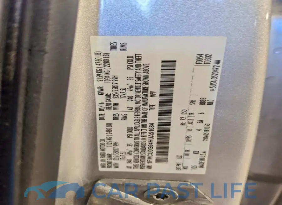 1FMCU0G94HUA51684# 12