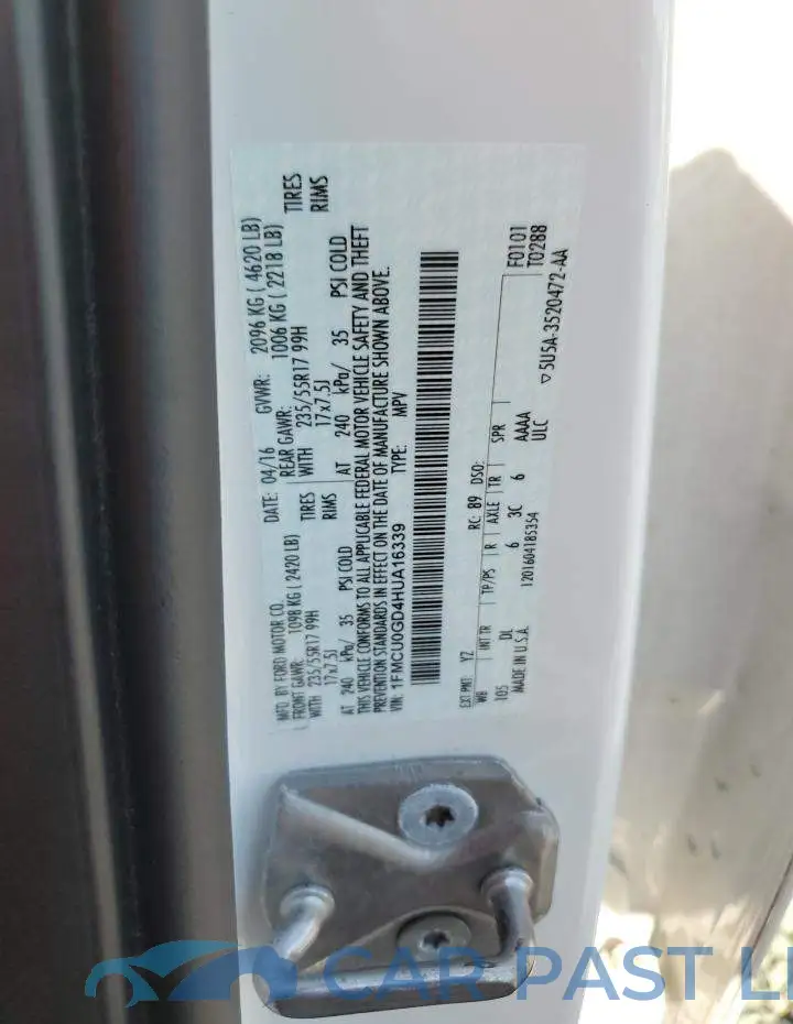 1FMCU0GD4HUA16339# 13