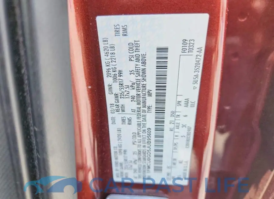 1FMCU0GD5JUB95609# 13