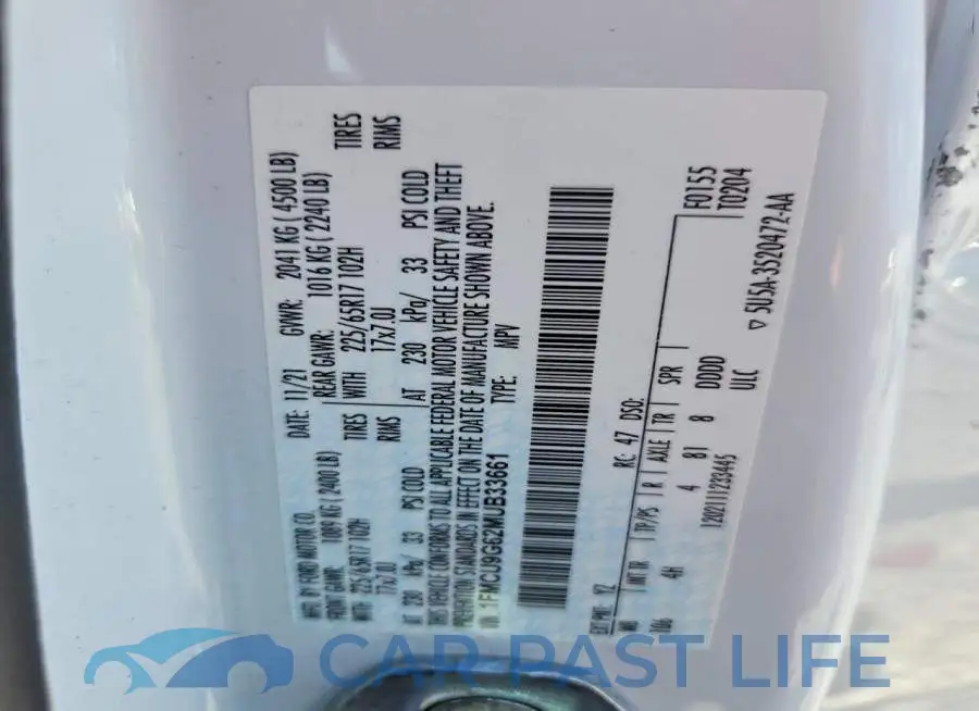 1FMCU9G62MUB33661# 13