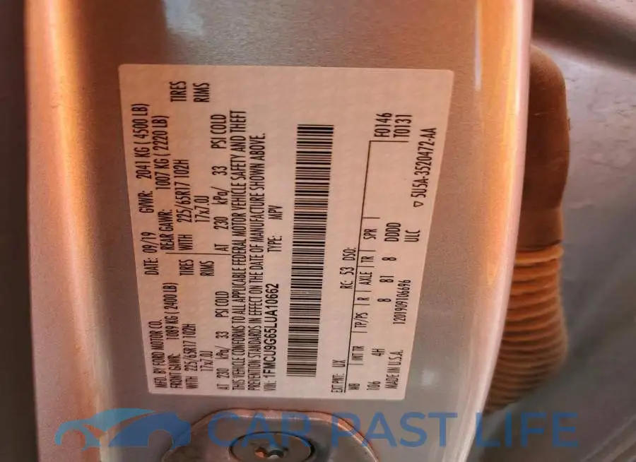 1FMCU9G65LUA10662# 13