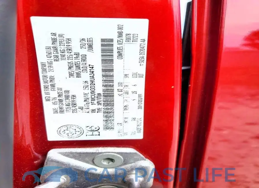 1FMCU9GD2HUA34147# 13