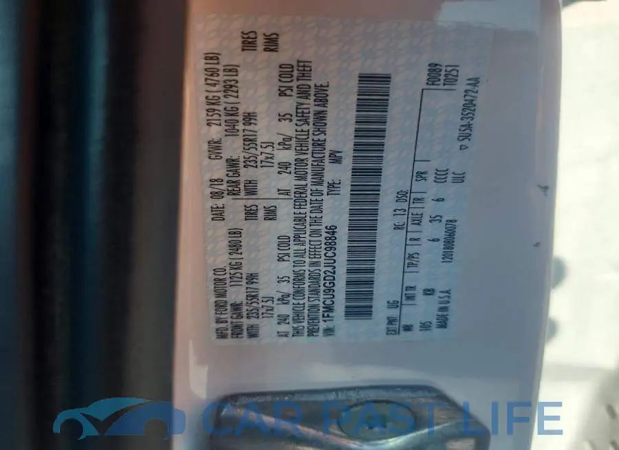 1FMCU9GD2JUC98846# 12