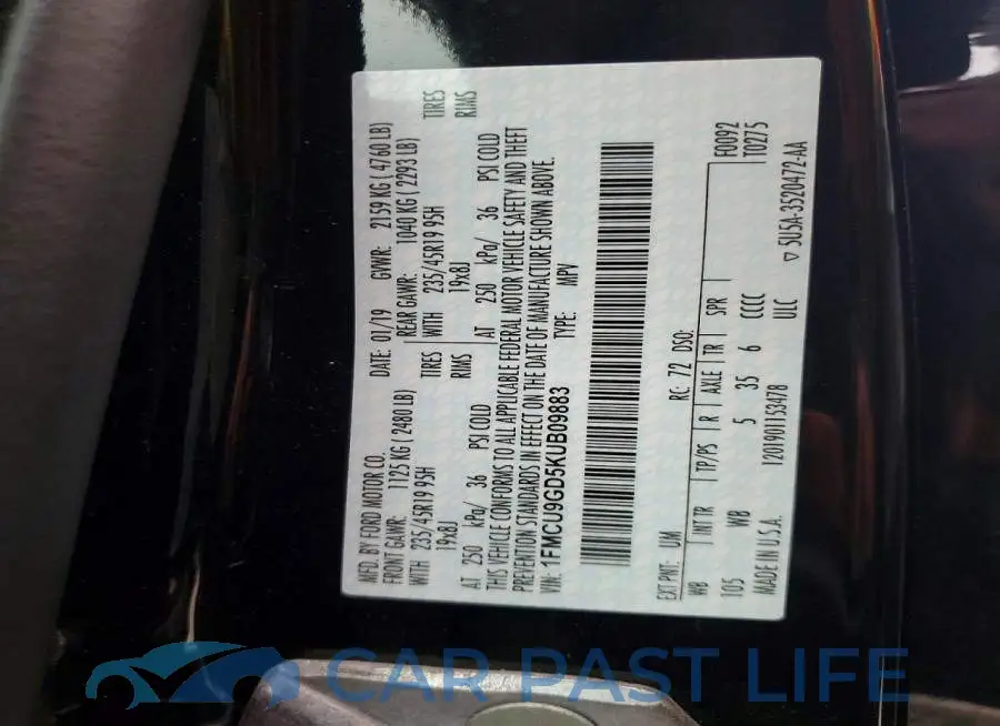 1FMCU9GD5KUB09883# 13