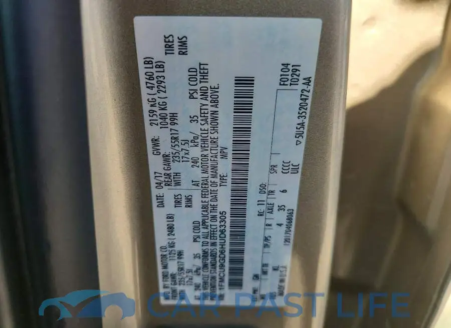 1FMCU9GD6HUD63305# 12