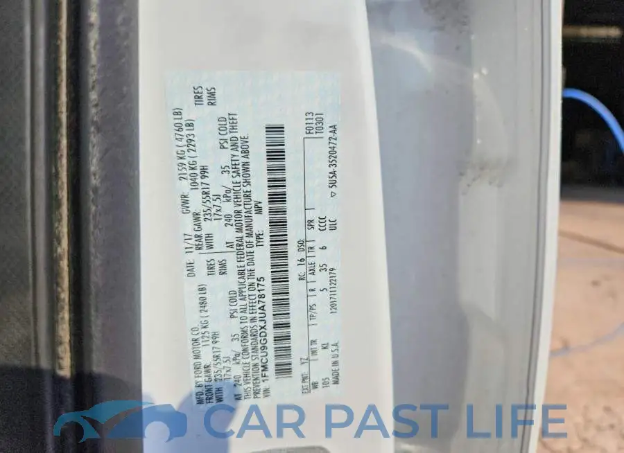 1FMCU9GDXJUA78175# 12