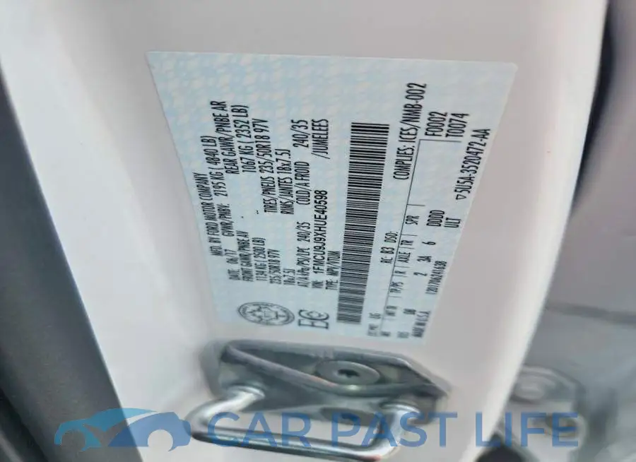 1FMCU9J9XHUE40598# 13