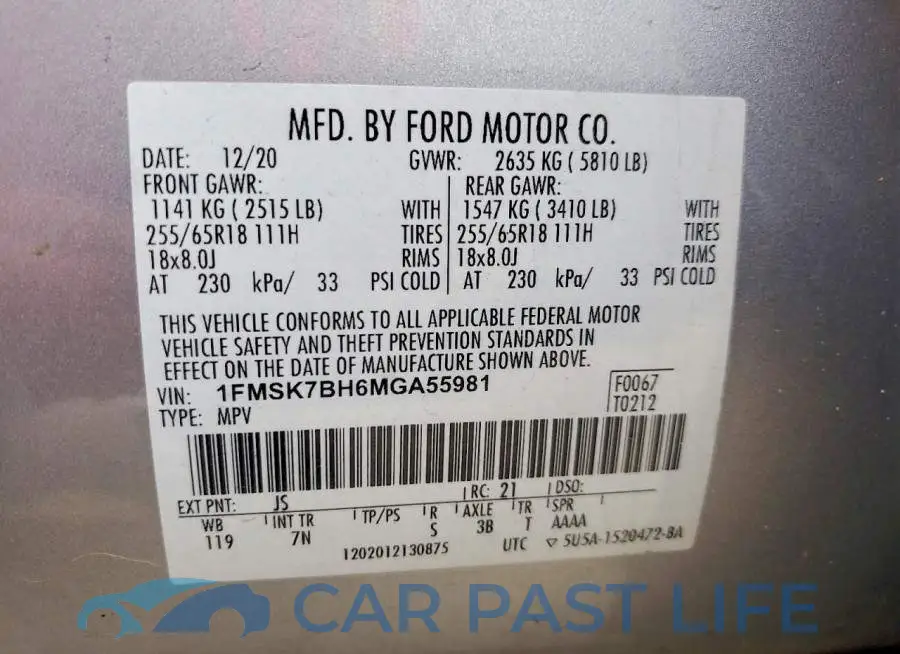 1FMSK7BH6MGA55981# 13