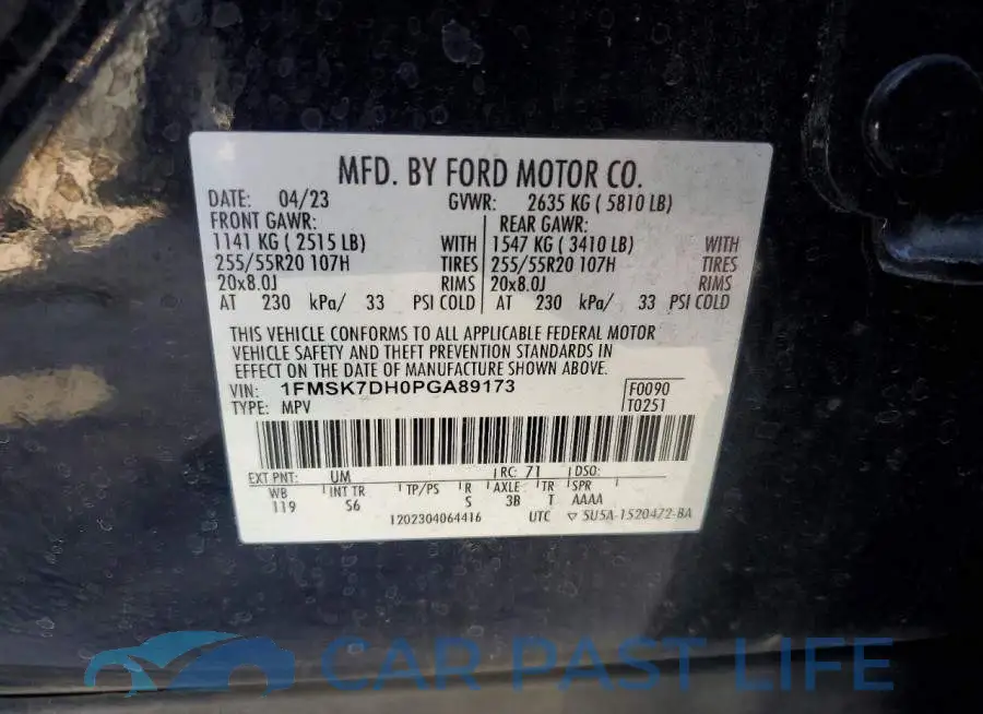 1FMSK7DH0PGA89173# 14