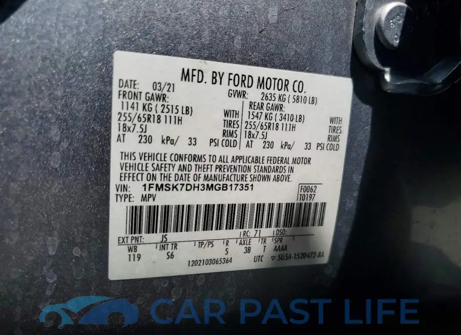 1FMSK7DH3MGB17351# 13