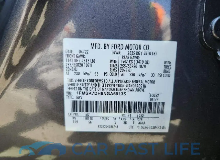 1FMSK7DH6NGA69135# 12