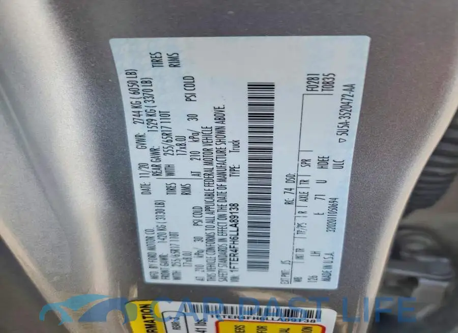 1FTER4FH6LLA89138# 12