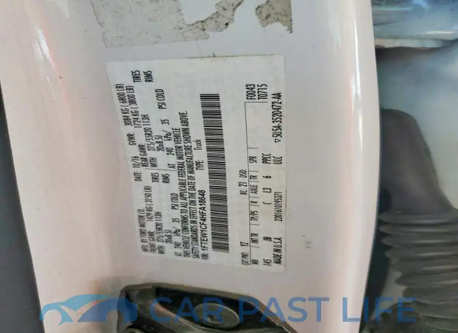 1FTEW1CF4HFA18648# 12