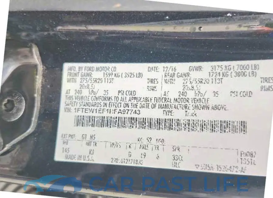 1FTEW1EF1HFA97743# 12