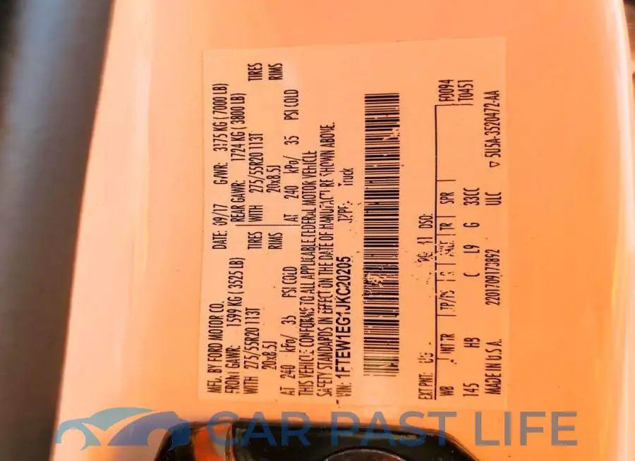 1FTEW1EG1JKC20205# 12