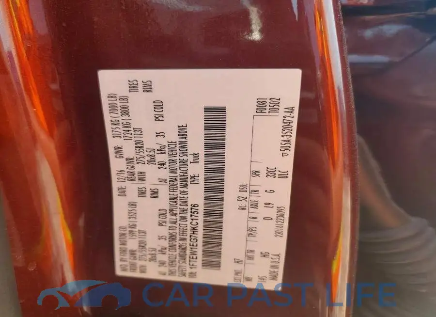 1FTEW1EG7HKC17576# 12