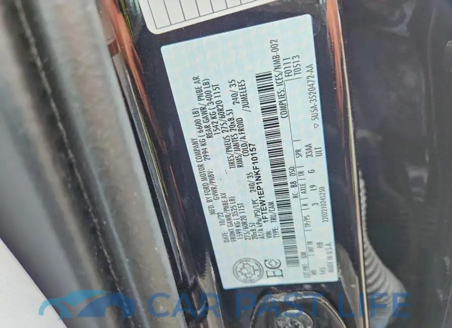 1FTEW1EP1NKF10157# 12