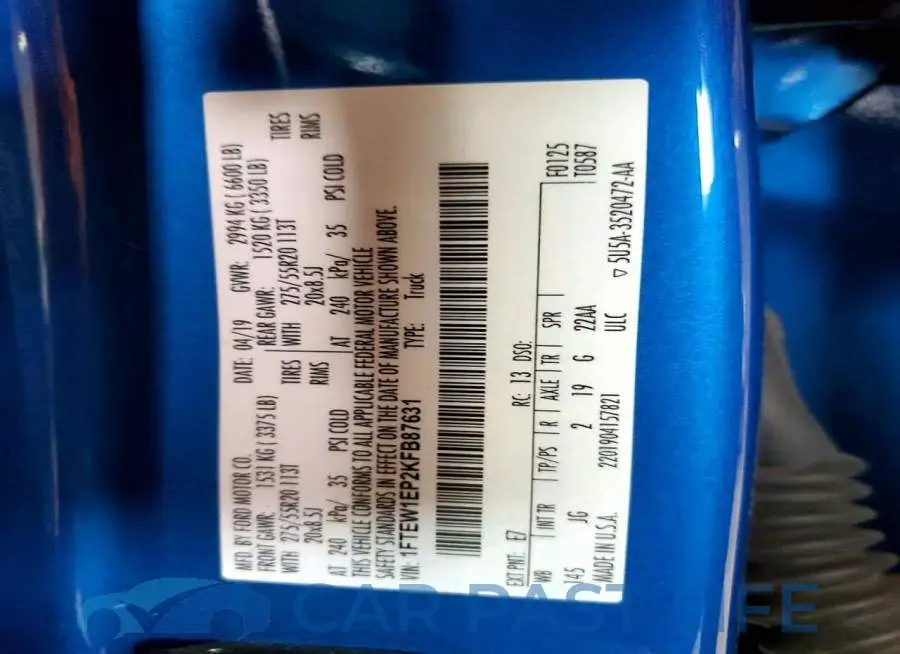 1FTEW1EP2KFB87631# 12