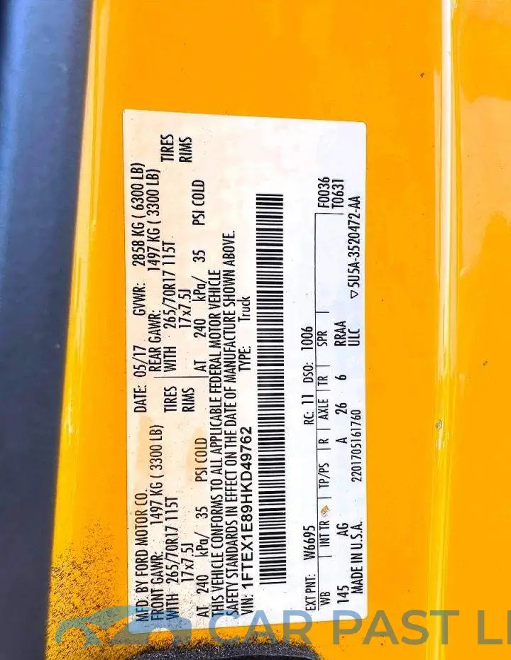1FTEX1E89HKD49762# 10
