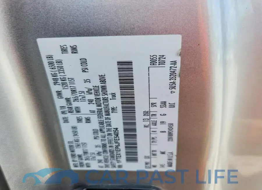 1FTEX1EP6JFE54054# 12