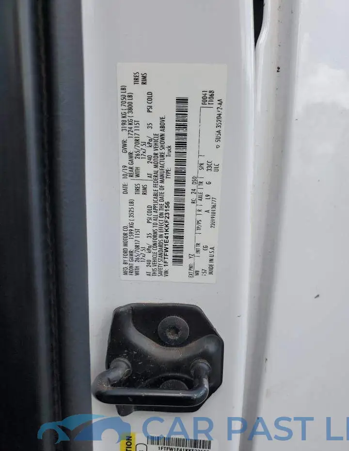 1FTFW1E41KKF23156# 12