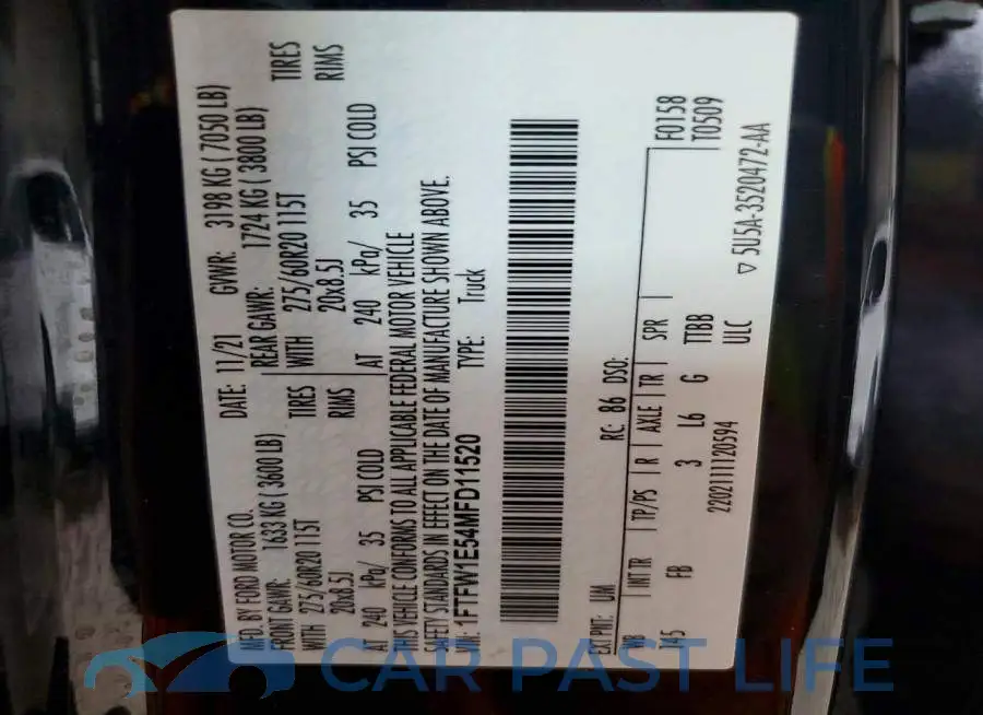 1FTFW1E54MFD11520# 13
