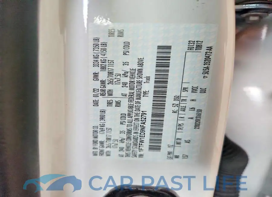 1FTFW1ED9NFA52791# 12