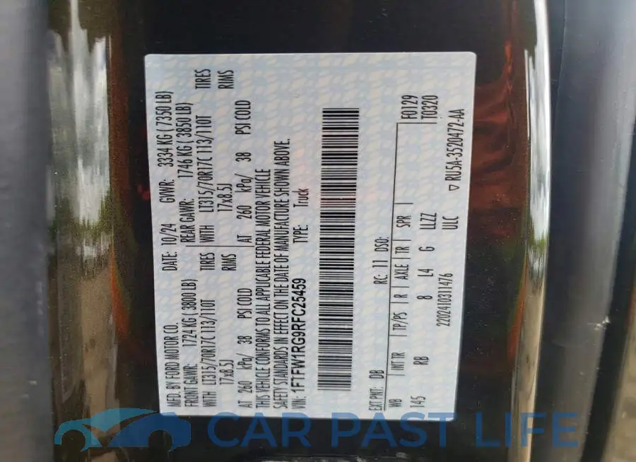 1FTFW1RG9RFC25459# 12