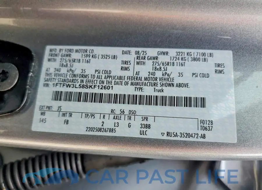 1FTFW3L58SKF12601# 12