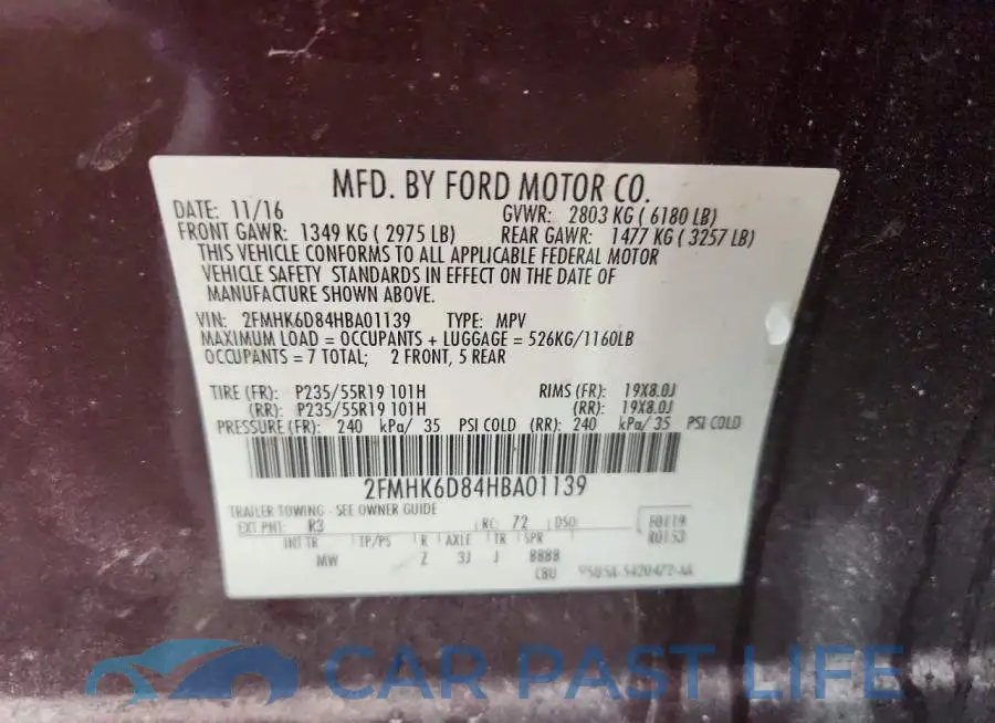 2FMHK6D84HBA01139# 13