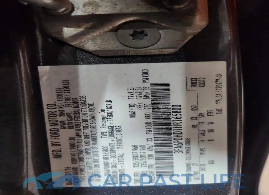 3FA6P0HD1HR165800# 12