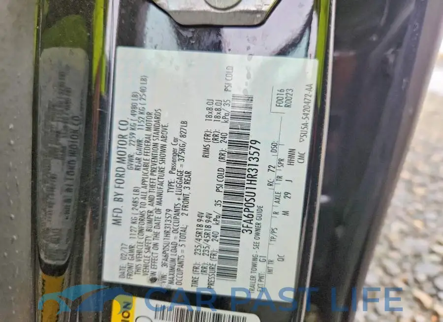 3FA6P0SU1HR313579# 12