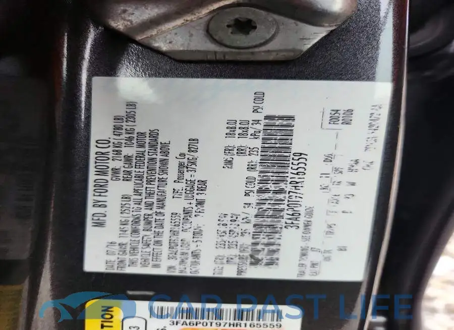 3FA6P0T97HR165559# 12