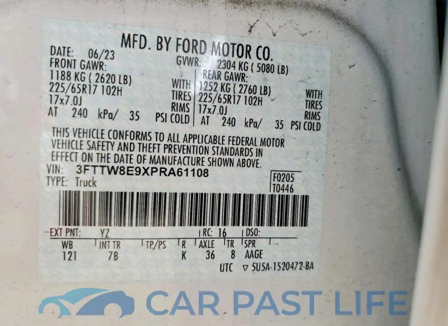 3FTTW8E9XPRA61108# 12