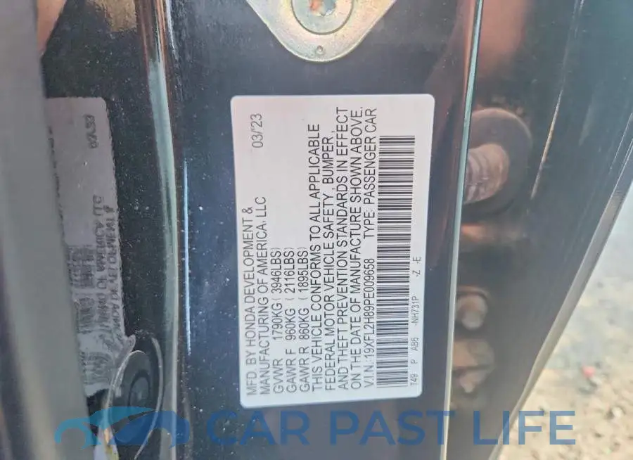 19XFL2H89PE009658# 12