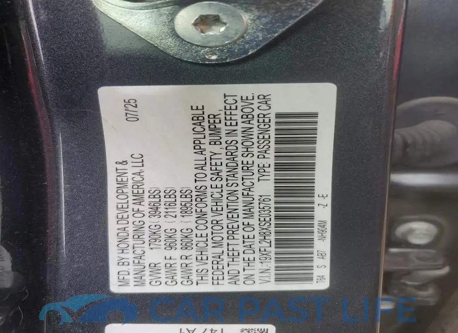 19XFL2H8XSE035761# 12