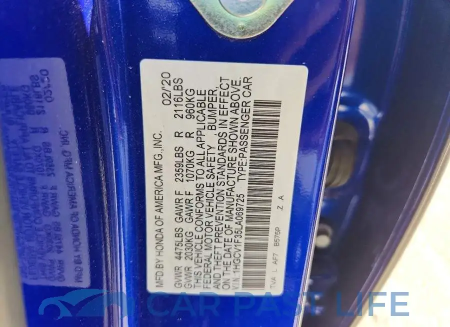 1HGCV1F35LA069725# 13