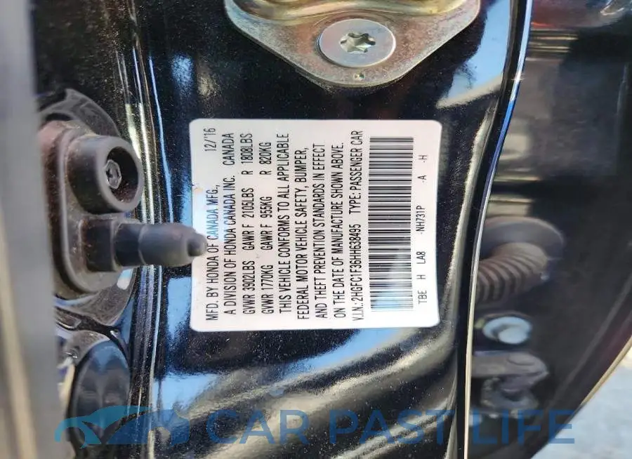 2HGFC1F36HH638495# 12
