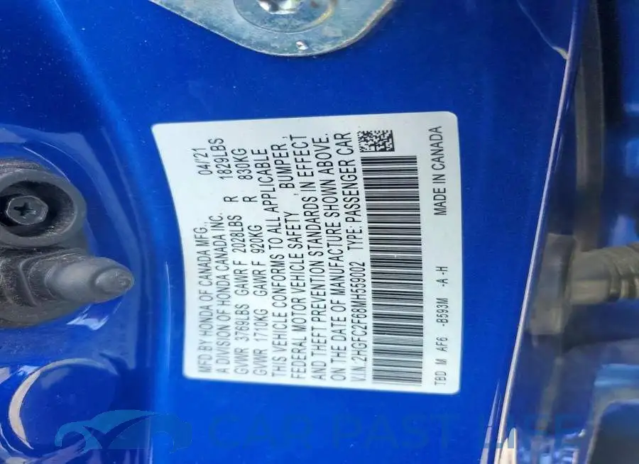 2HGFC2F68MH559002# 12
