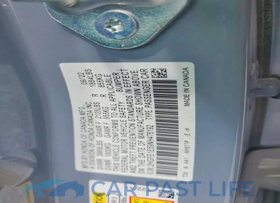 2HGFE1E59NH476192# 12