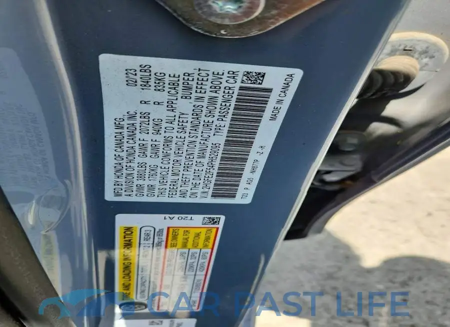 2HGFE2F54PH529095# 12