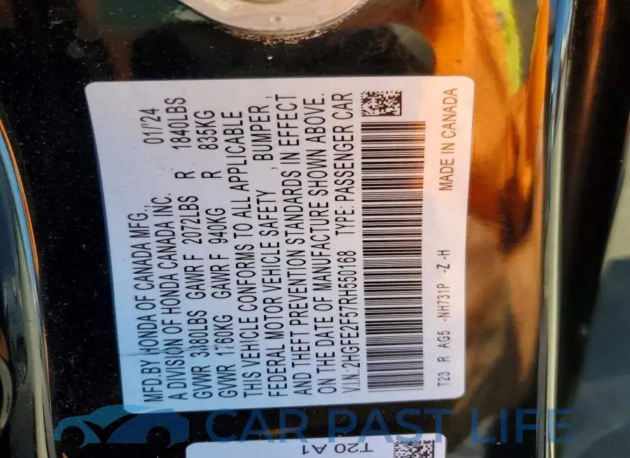 2HGFE2F57RH550168# 12