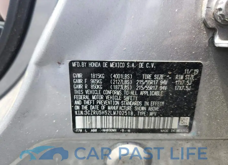 3CZRU5H52LM702518# 12