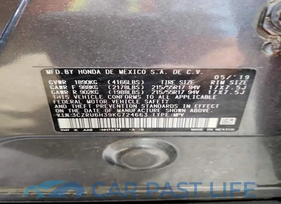 3CZRU6H39KG724663# 12