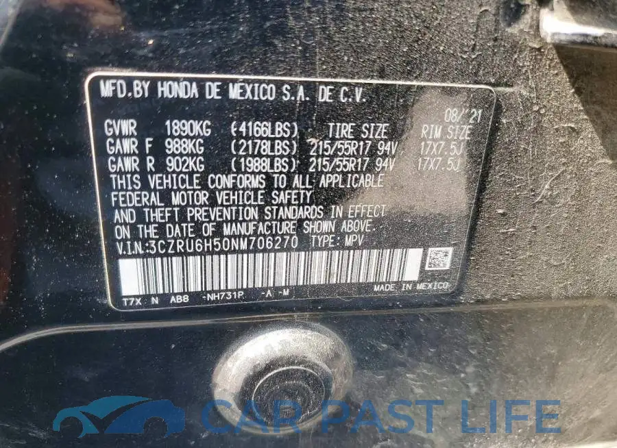3CZRU6H50NM706270# 13